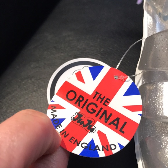 Jujus Chunky Silver Sparkle Jelly Heels with White Sole NWT - Picture 12 of 13